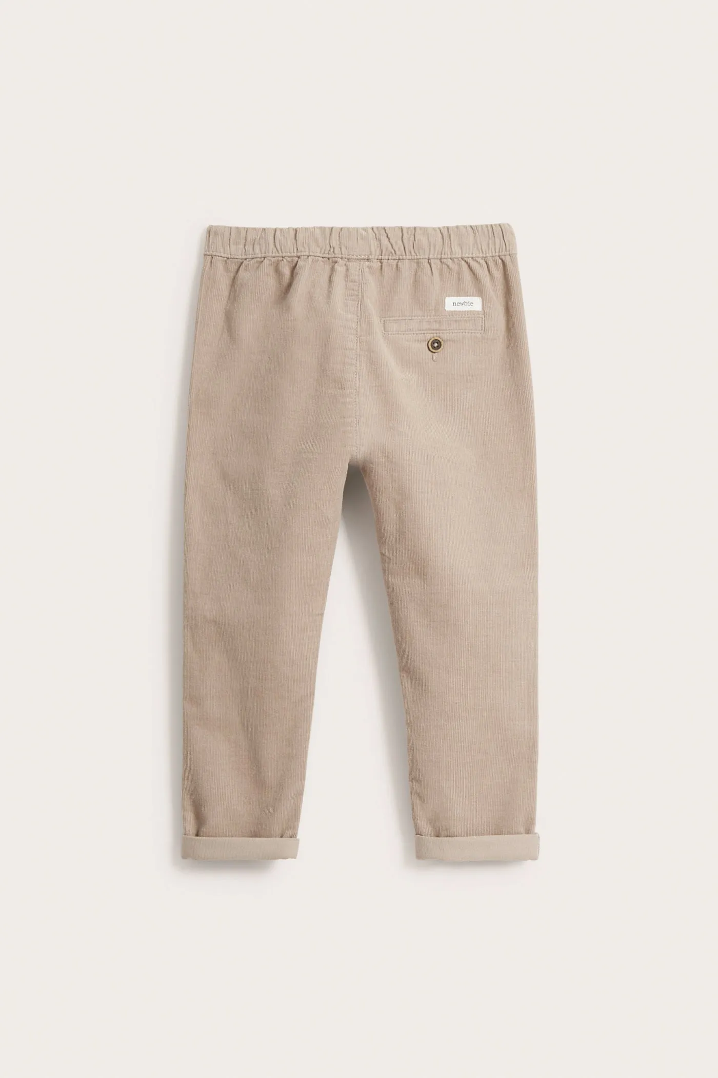 Kids beige corduroy drawstring trousers