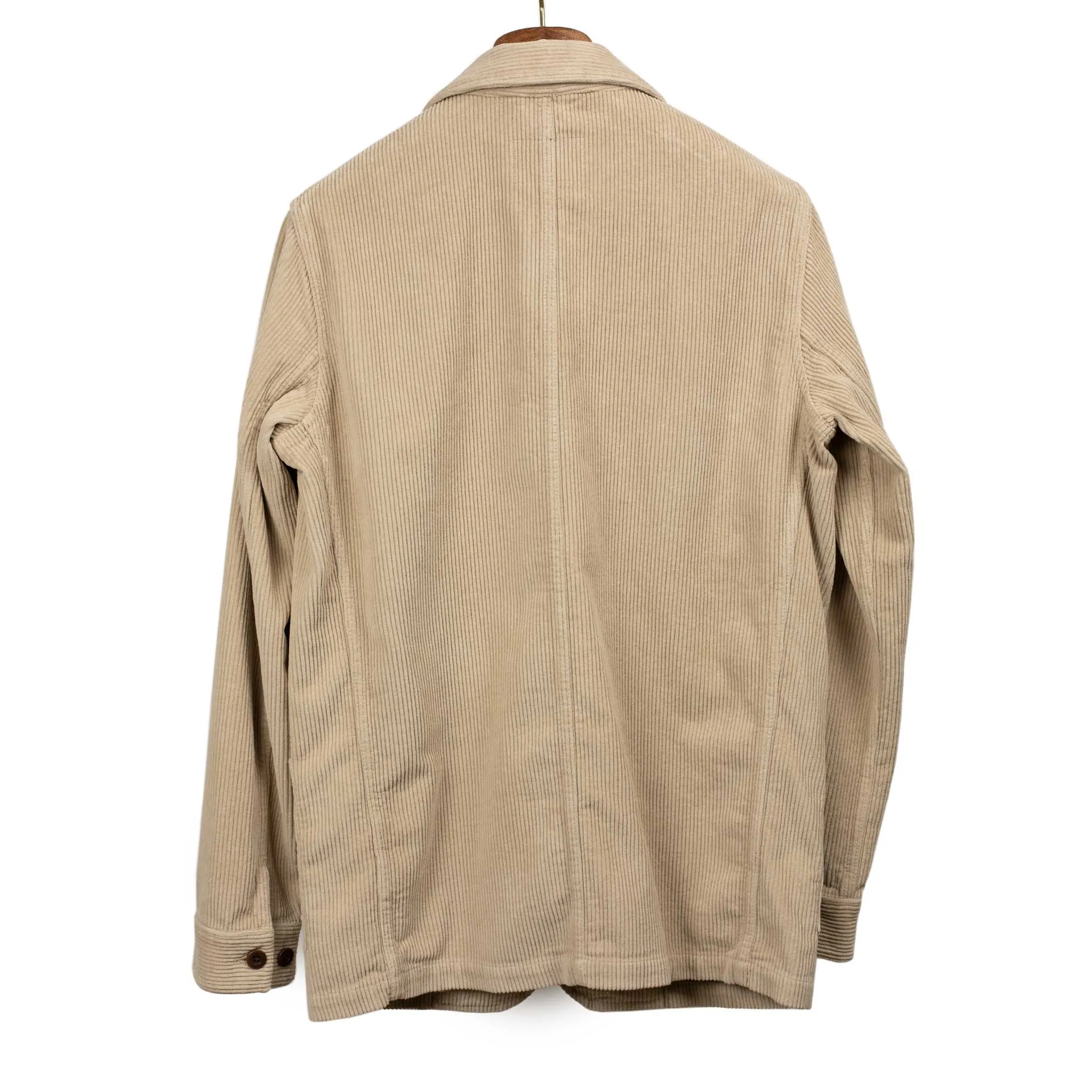 Labura chore coat in beige cotton corduroy