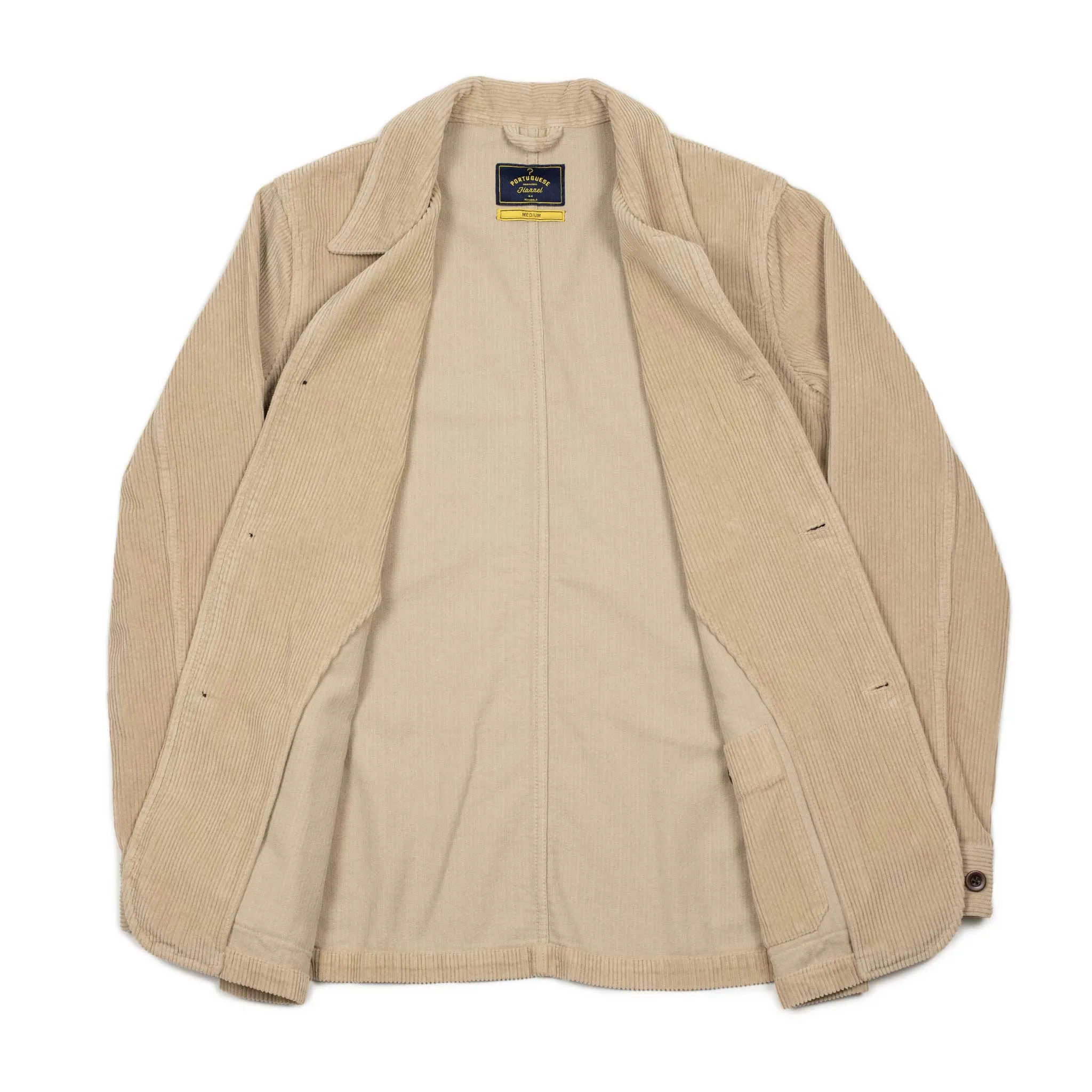 Labura chore coat in beige cotton corduroy