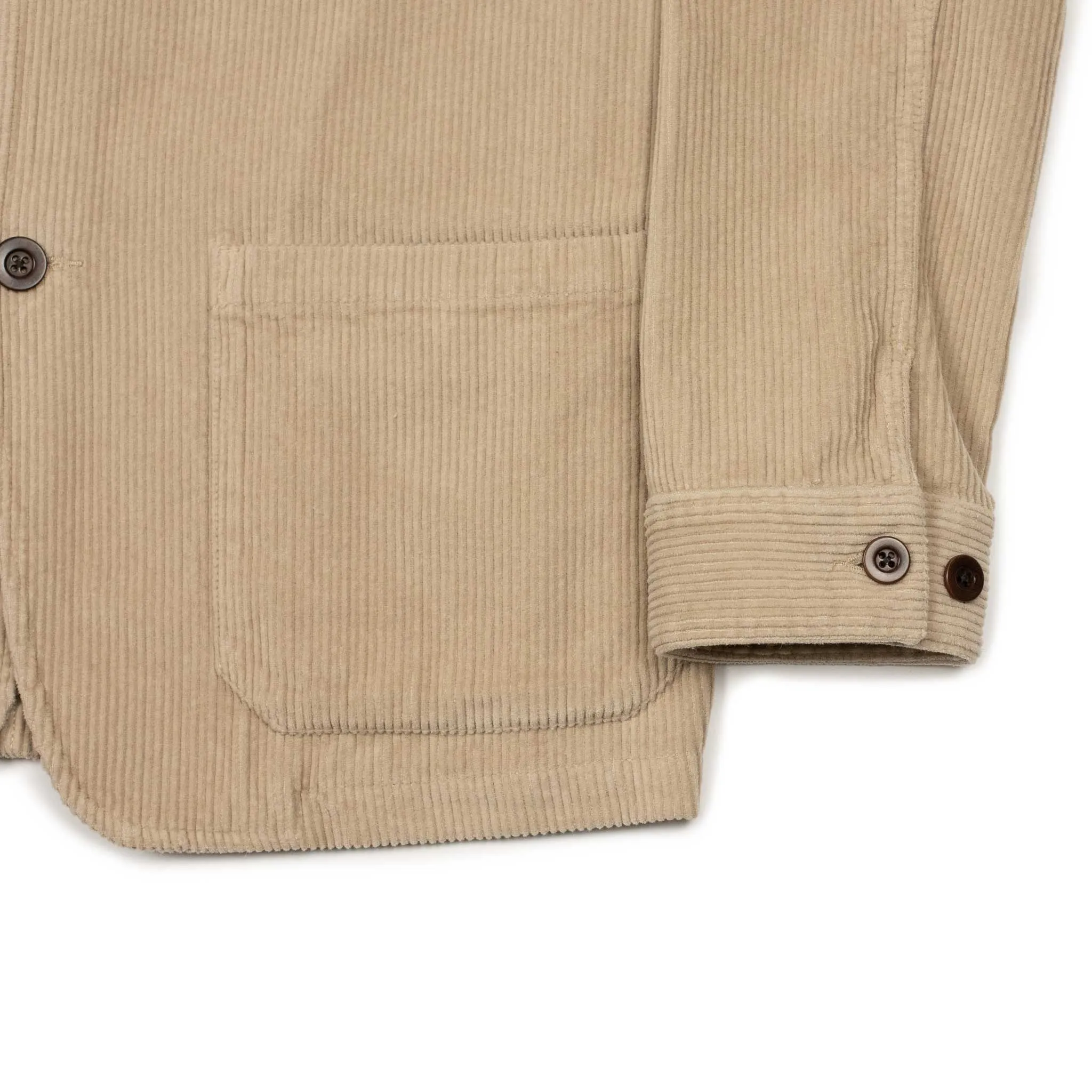 Labura chore coat in beige cotton corduroy