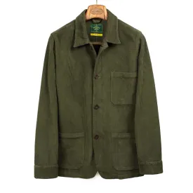 Labura chore coat in dark olive cotton corduroy