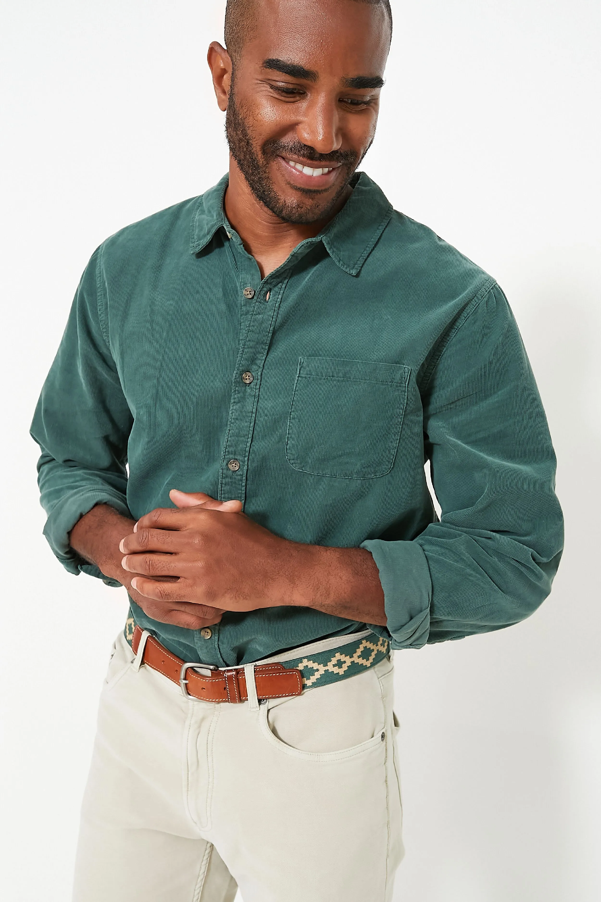 Lightweight Cord Shirt Bistro Green