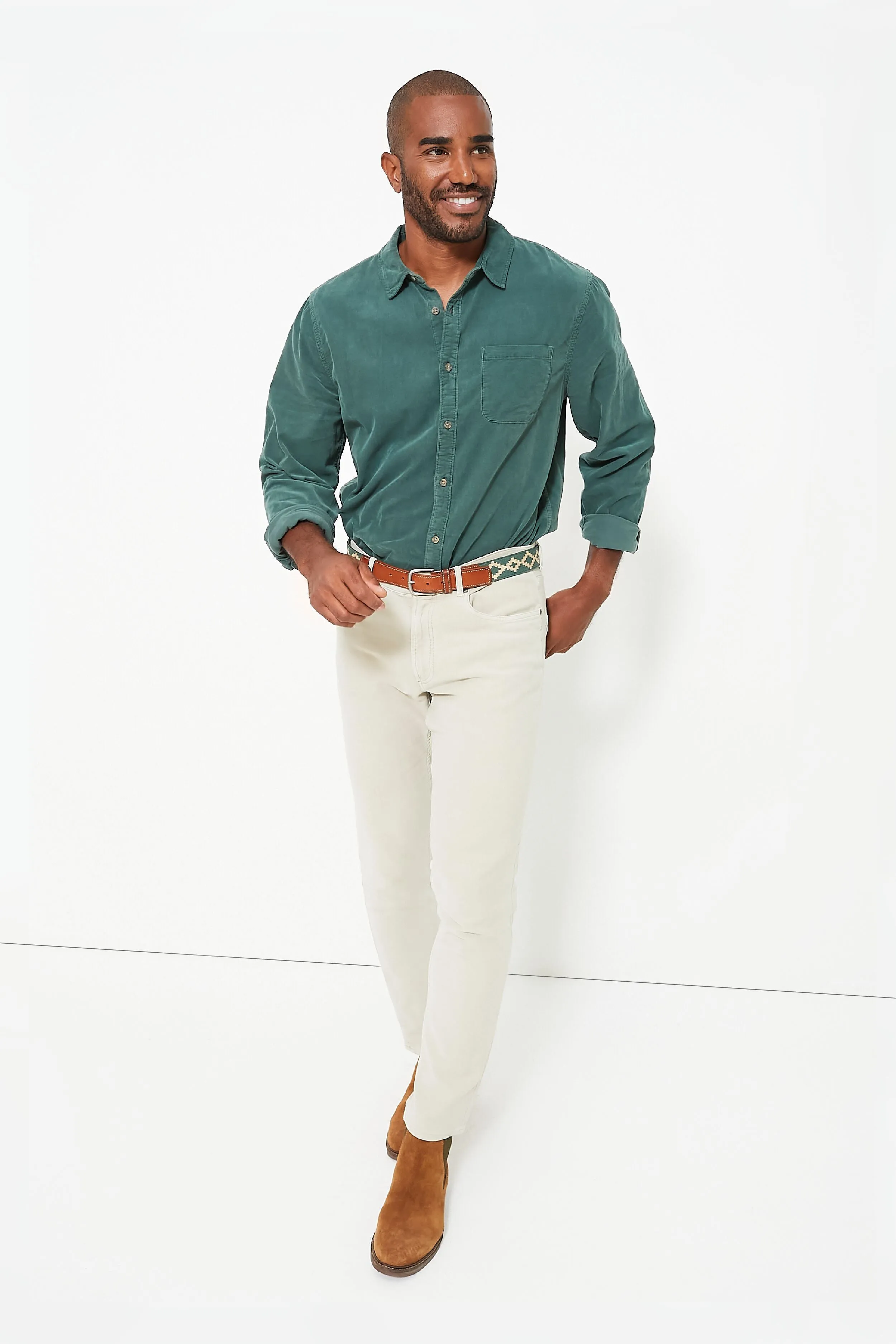 Lightweight Cord Shirt Bistro Green