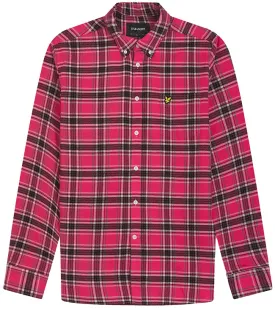 Lyle and Scott Mens Check Flannel Shirt Electric Pink