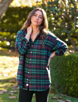 MACKENZIE Navy and Green with Red Plaid, Flannel