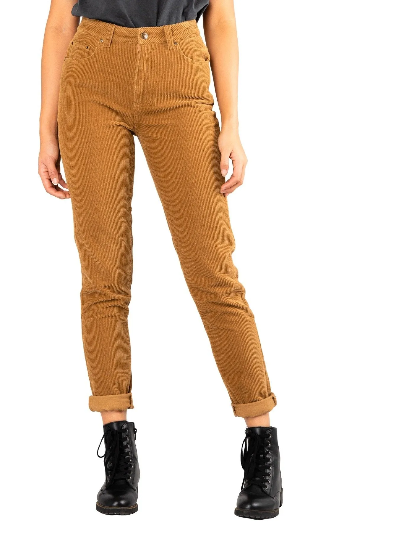 Mazey High Slim Straight Pant - Camel