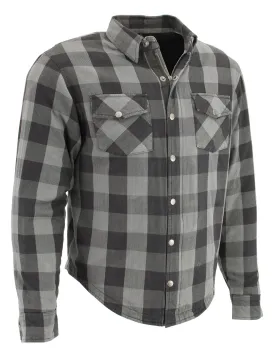 Men's Armored Checkered Flannel Biker Shirt w/ Aramid® by DuPont™ Fibers