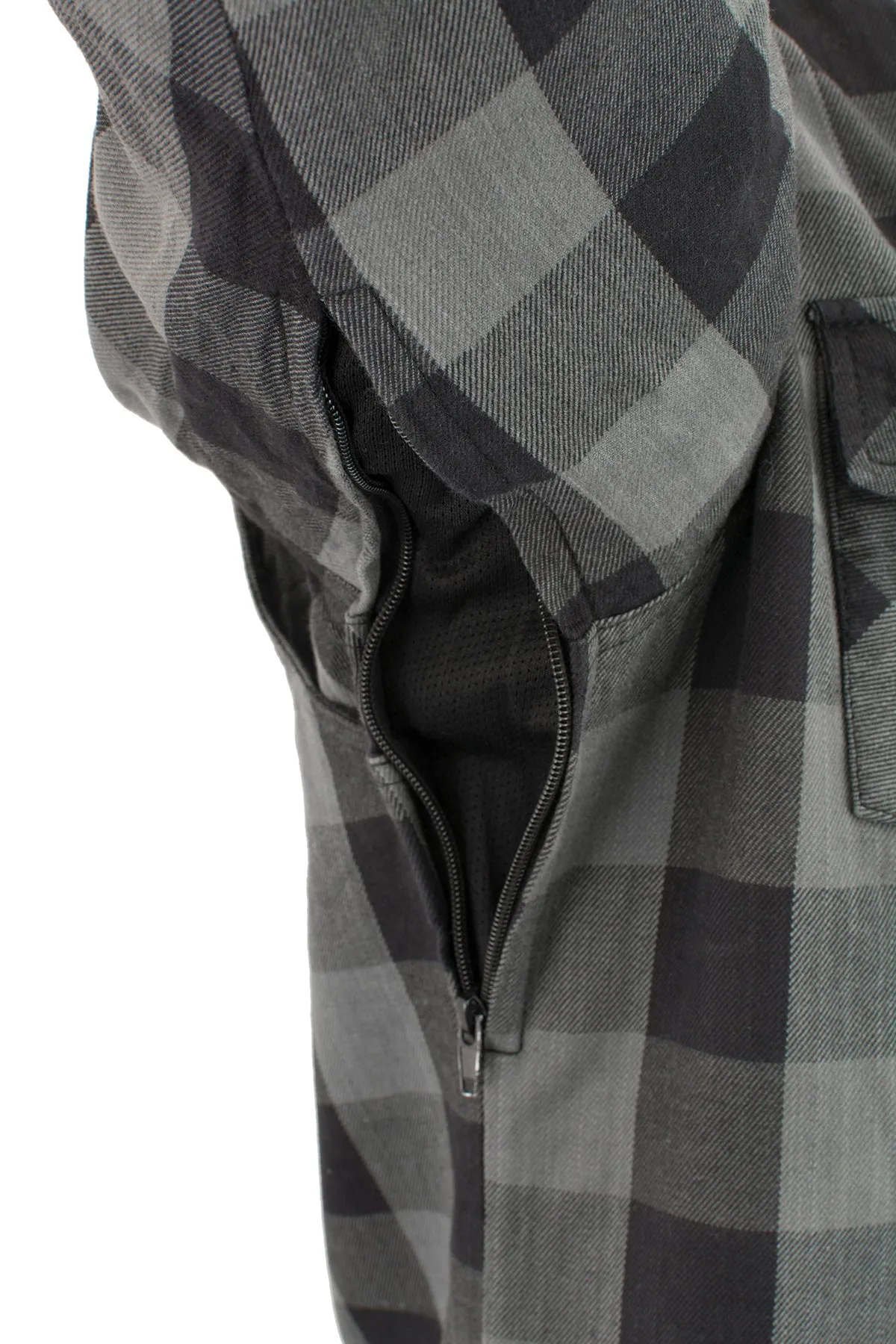 Men's Armored Checkered Flannel Biker Shirt w/ Aramid® by DuPont™ Fibers