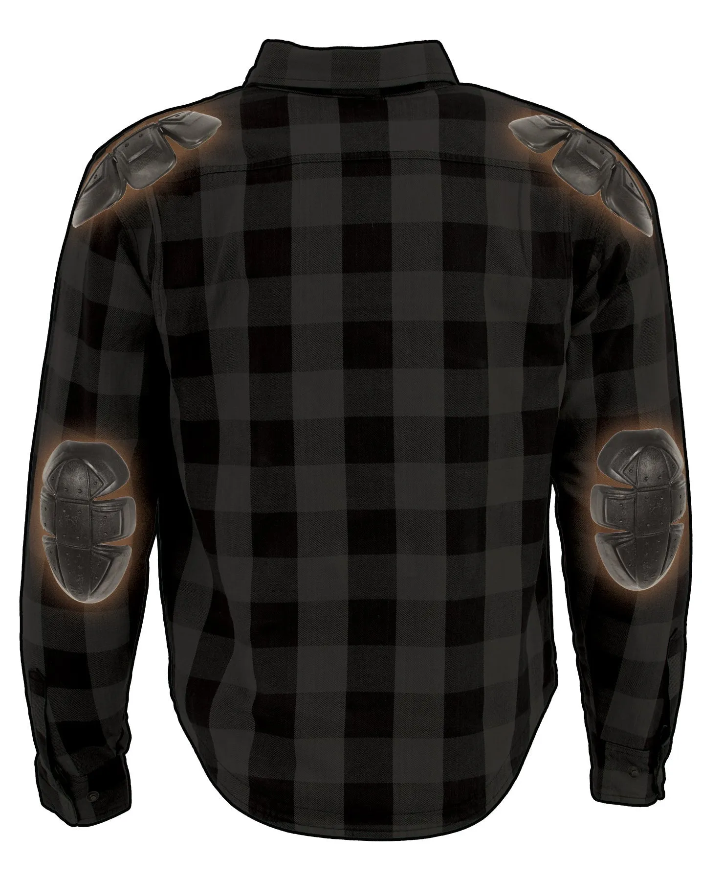 Men's Armored Checkered Flannel Biker Shirt w/ Aramid® by DuPont™ Fibers