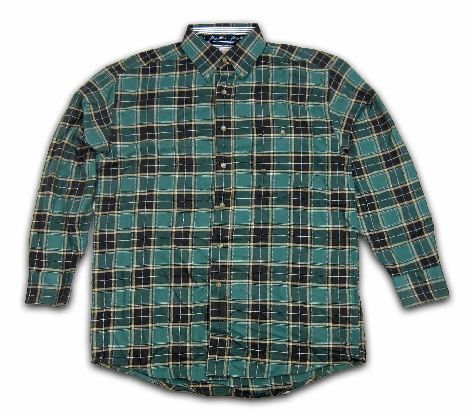 Men's George Strait Long Sleeve Flannel Plaid Shirt, Medium MGS08GM