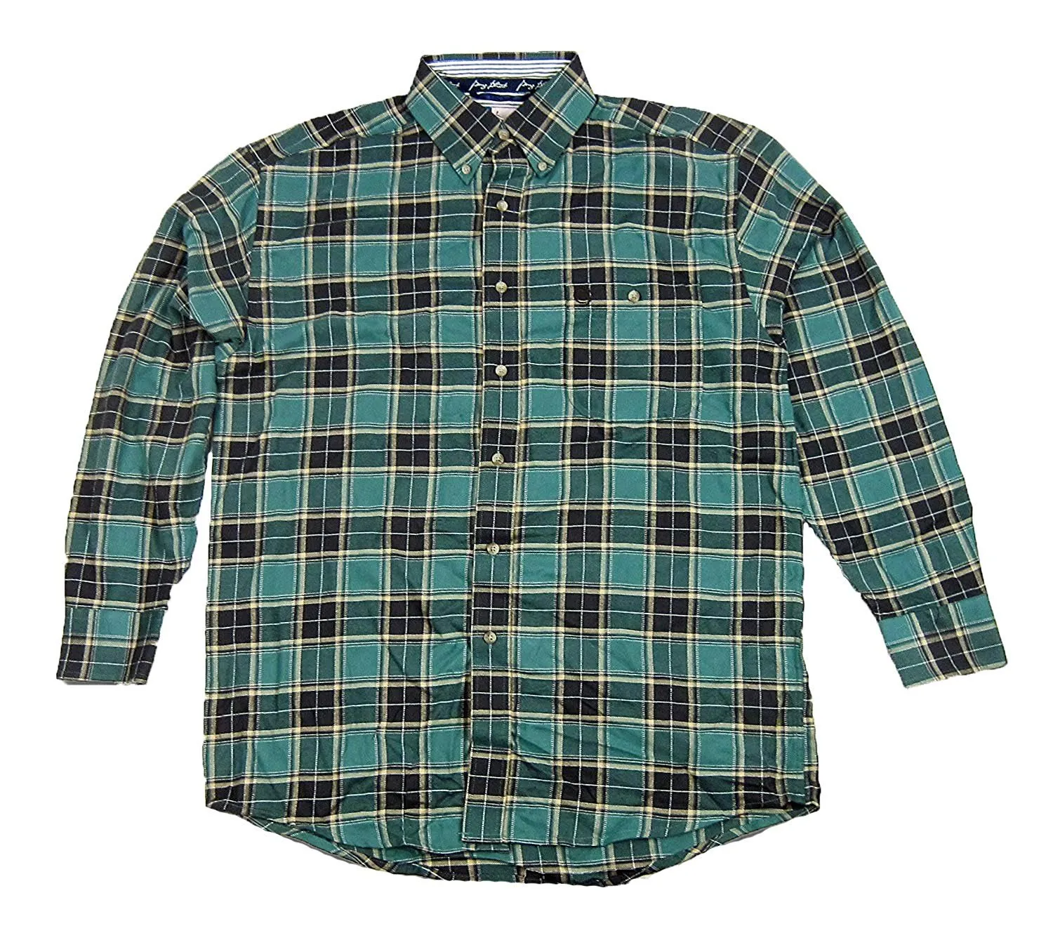 Men's George Strait Long Sleeve Flannel Plaid Shirt, Medium MGS08GM