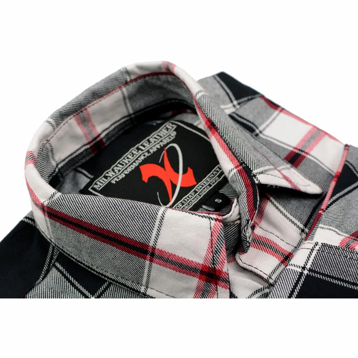 Milwaukee Leather MNG11625 Men's Flannel Plaid Black and White with