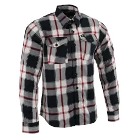 Milwaukee Leather MNG11625 Men's Flannel Plaid Black and White with