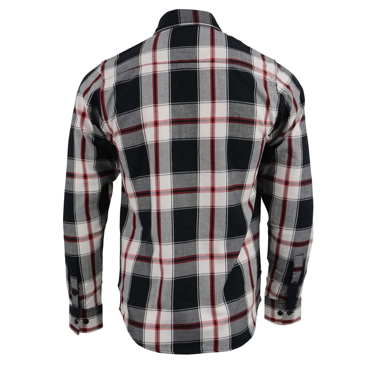 Milwaukee Leather MNG11625 Men's Flannel Plaid Black and White with