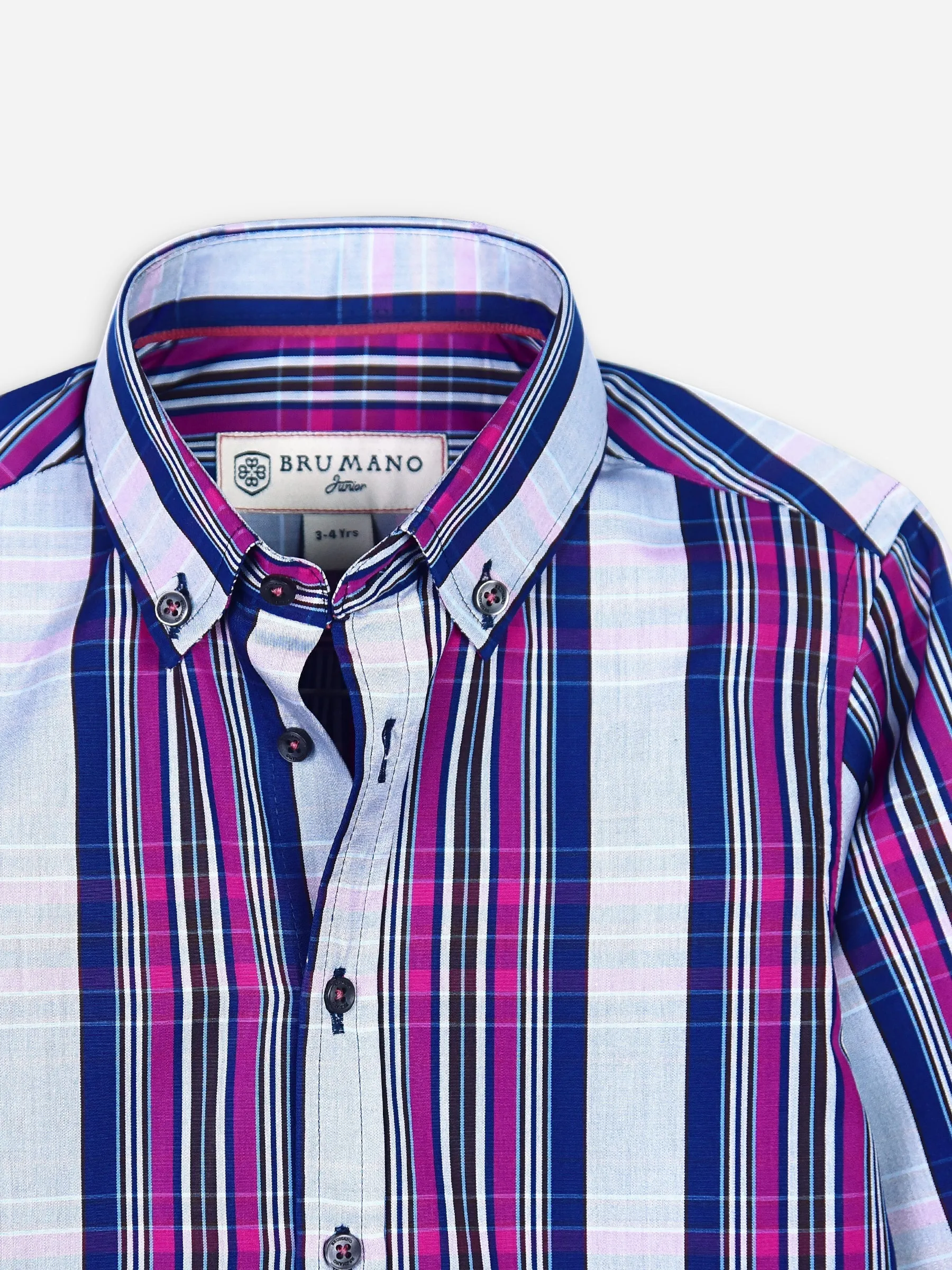 Navy & Magenta Checkered Casual Shirt