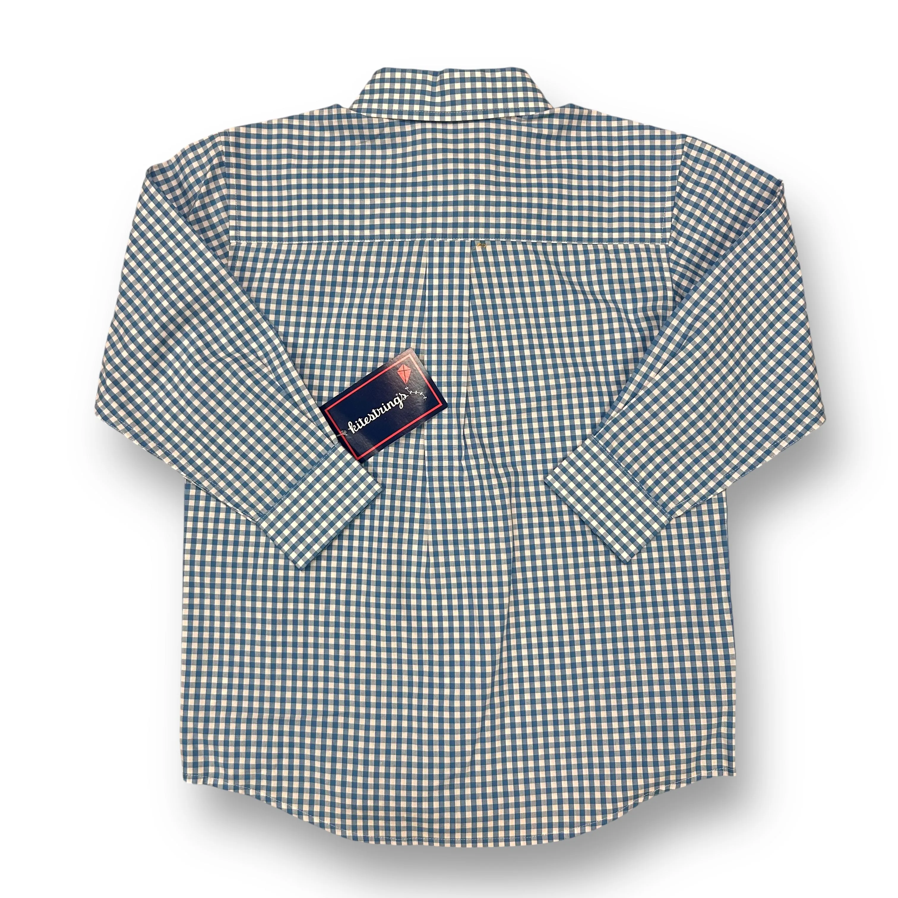 NEW! Boys Kitestrings Size 5 Blue & White Checkered Button Down Shirt