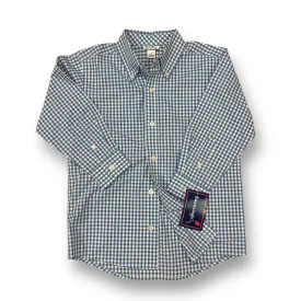 NEW! Boys Kitestrings Size 5 Blue & White Checkered Button Down Shirt