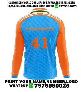 Nextprint Akashdeep Printed India Cricket 2024 World Cup Jersey Full Sleeve