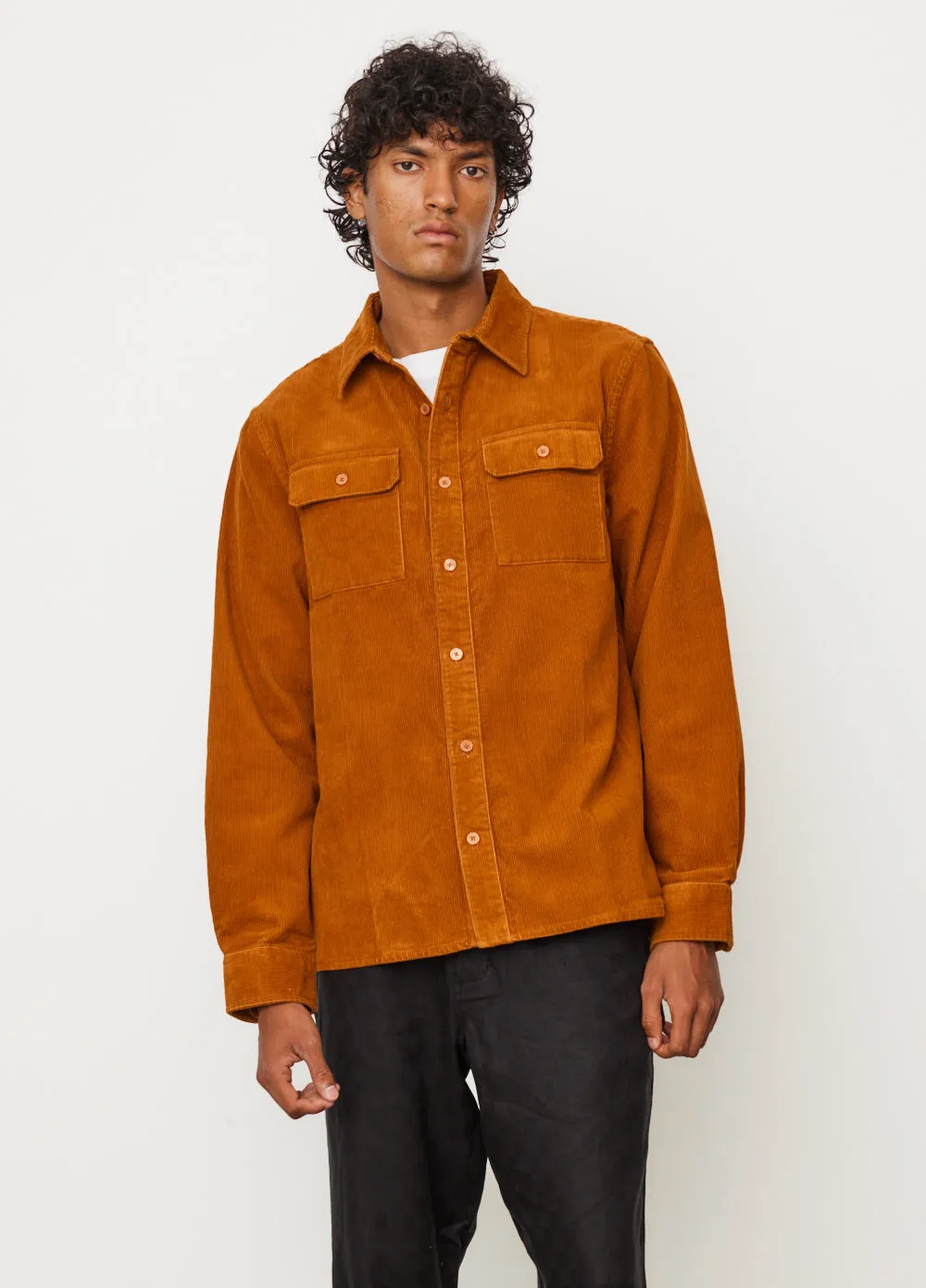 Nolan Washed Corduroy Long Sleeve Shirt