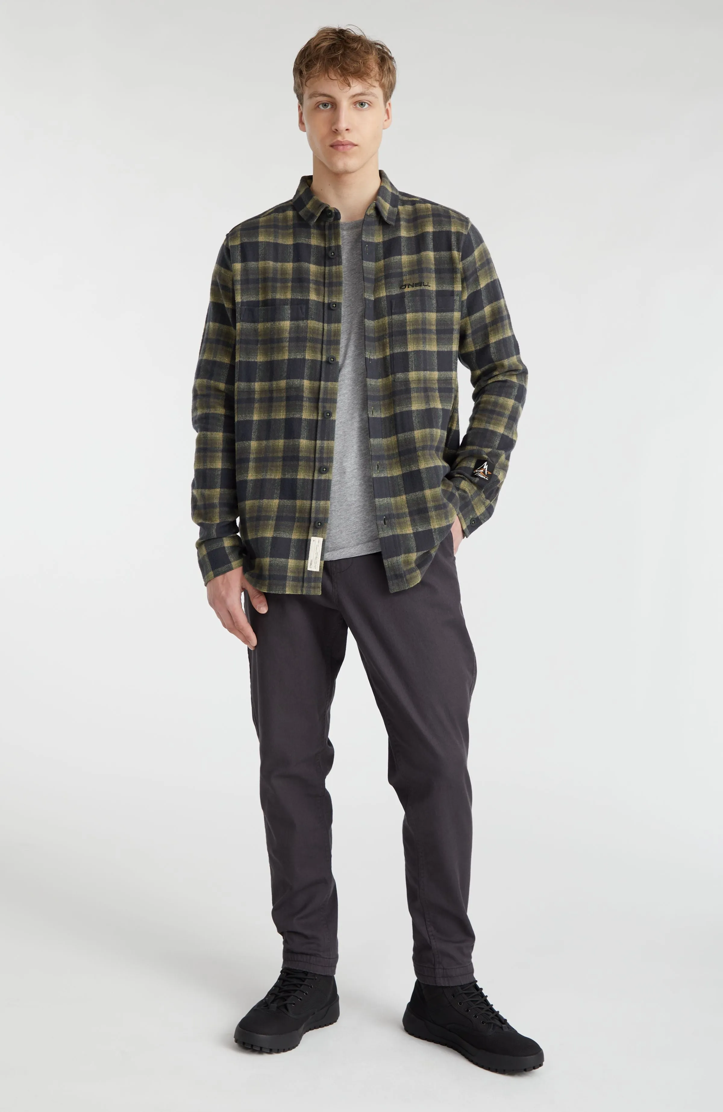 O'Neill TRVLR Series Flannel Check Shirt | Green Shadow Check