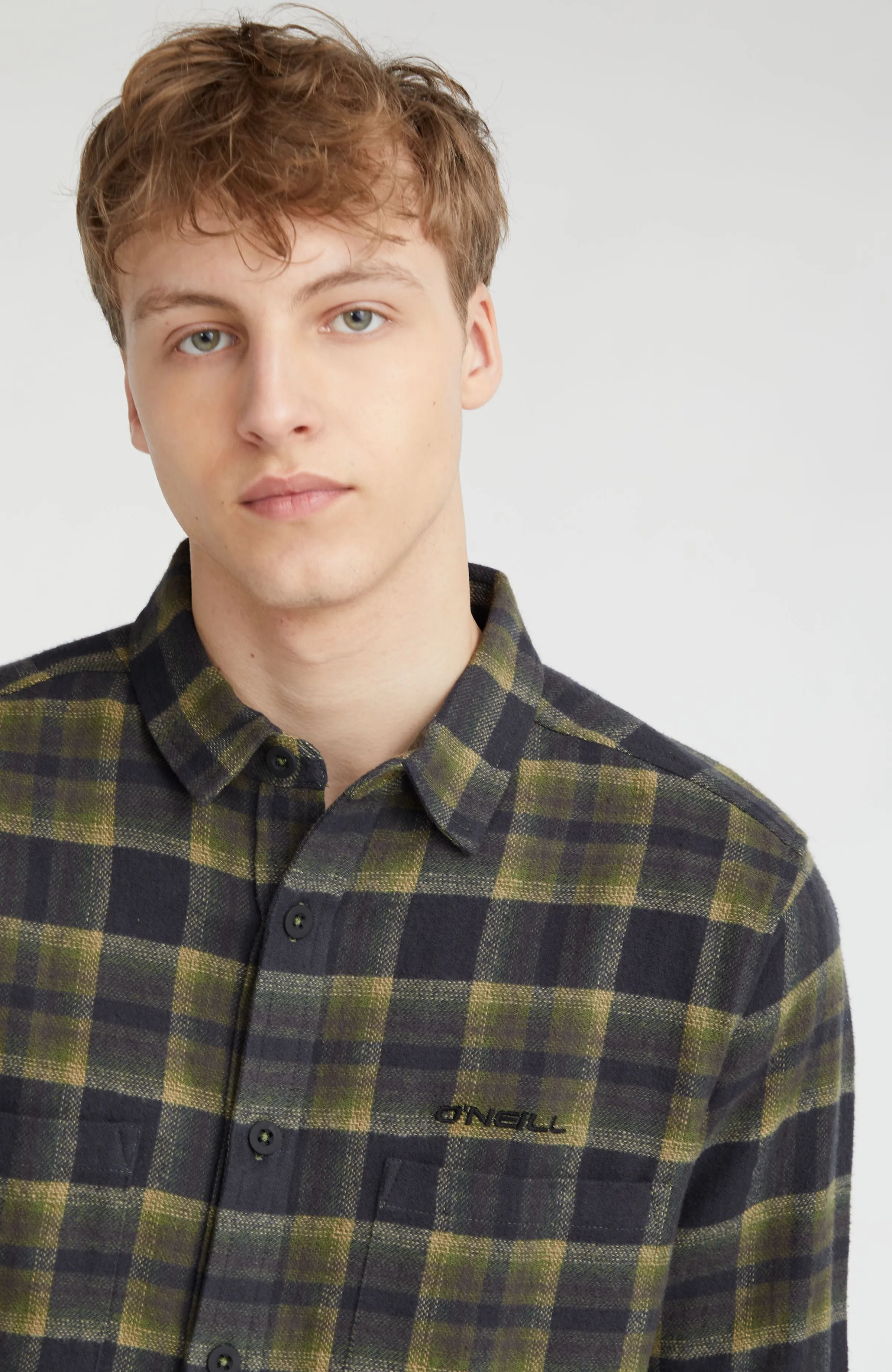 O'Neill TRVLR Series Flannel Check Shirt | Green Shadow Check