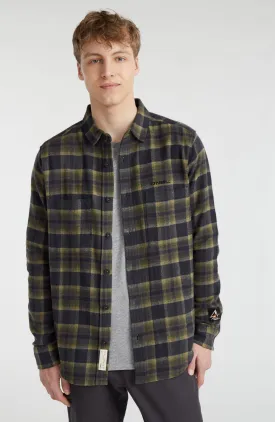 O'Neill TRVLR Series Flannel Check Shirt | Green Shadow Check