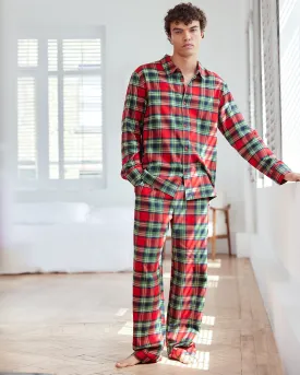 Organic Cotton Brushed Check Long Pyjama Set