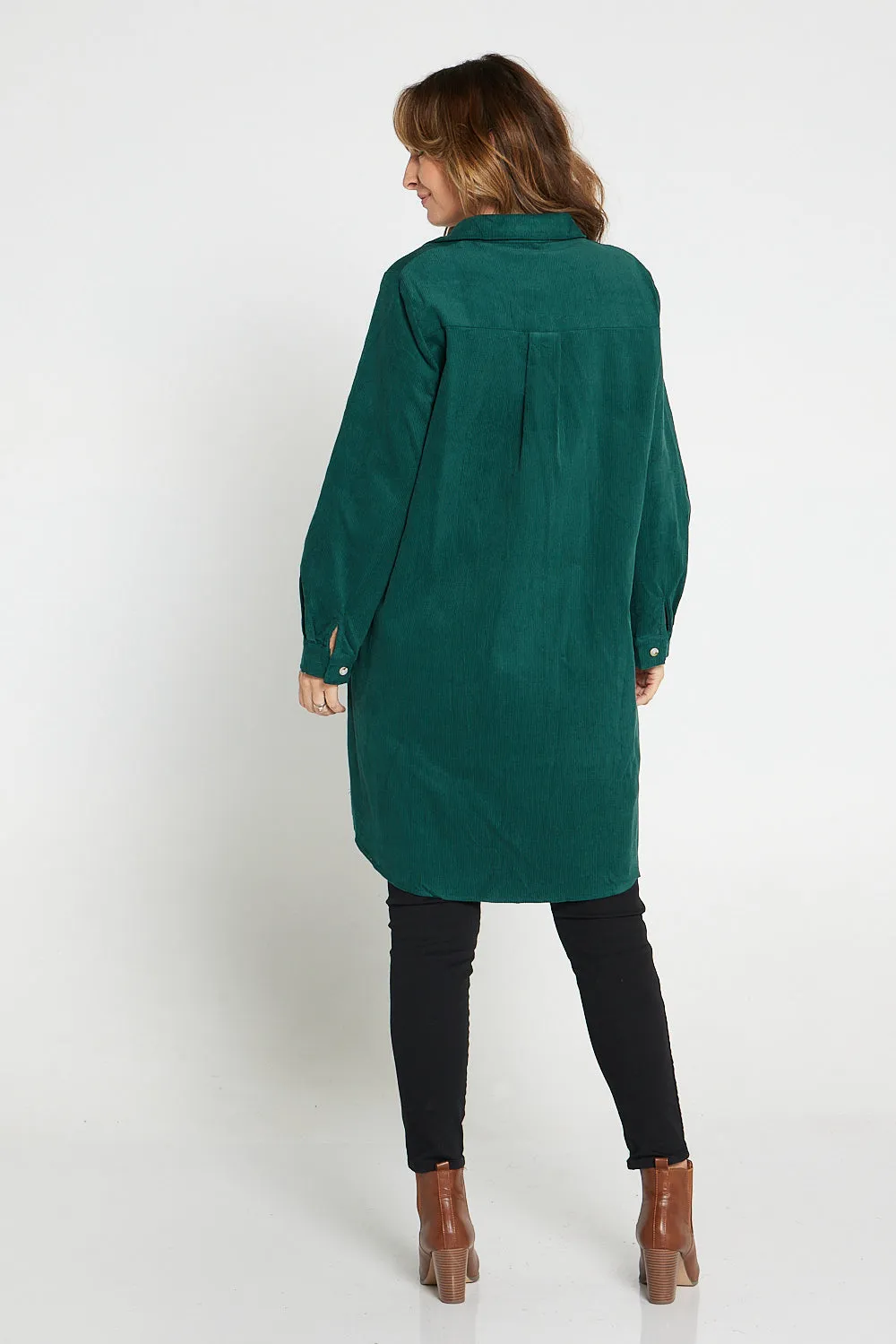 Parvati Corduroy Overshirt - Dark Green