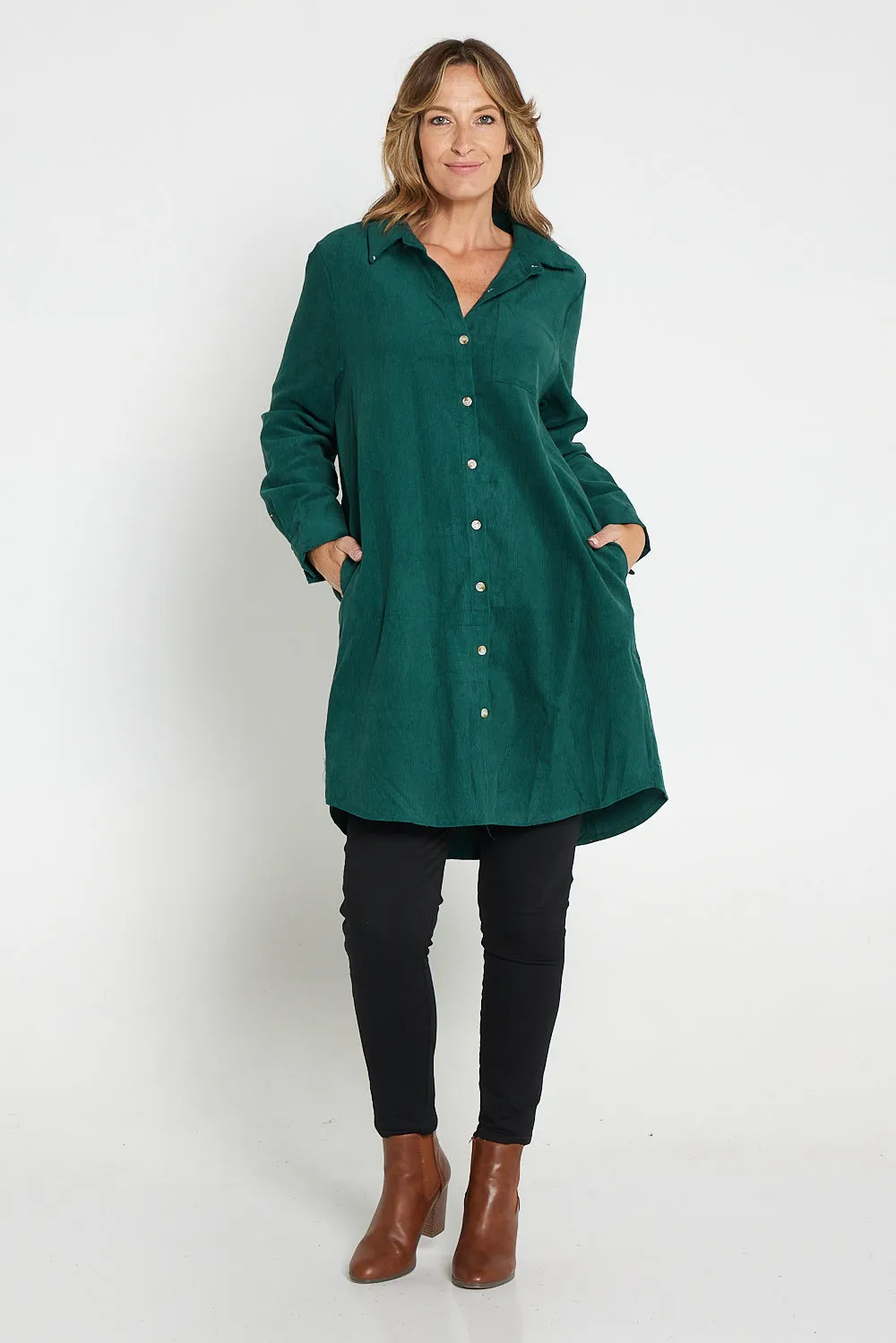 Parvati Corduroy Overshirt - Dark Green