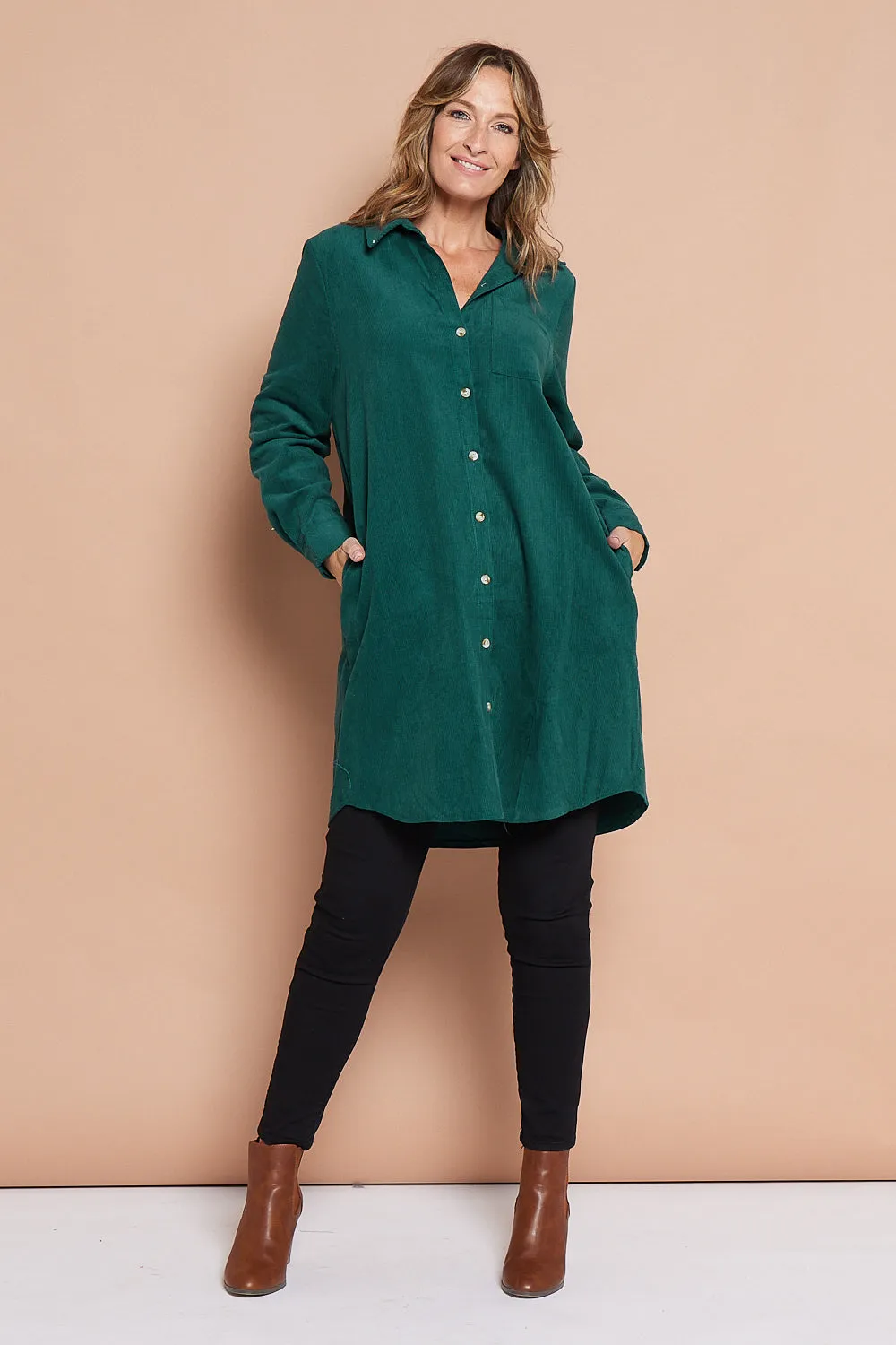 Parvati Corduroy Overshirt - Dark Green