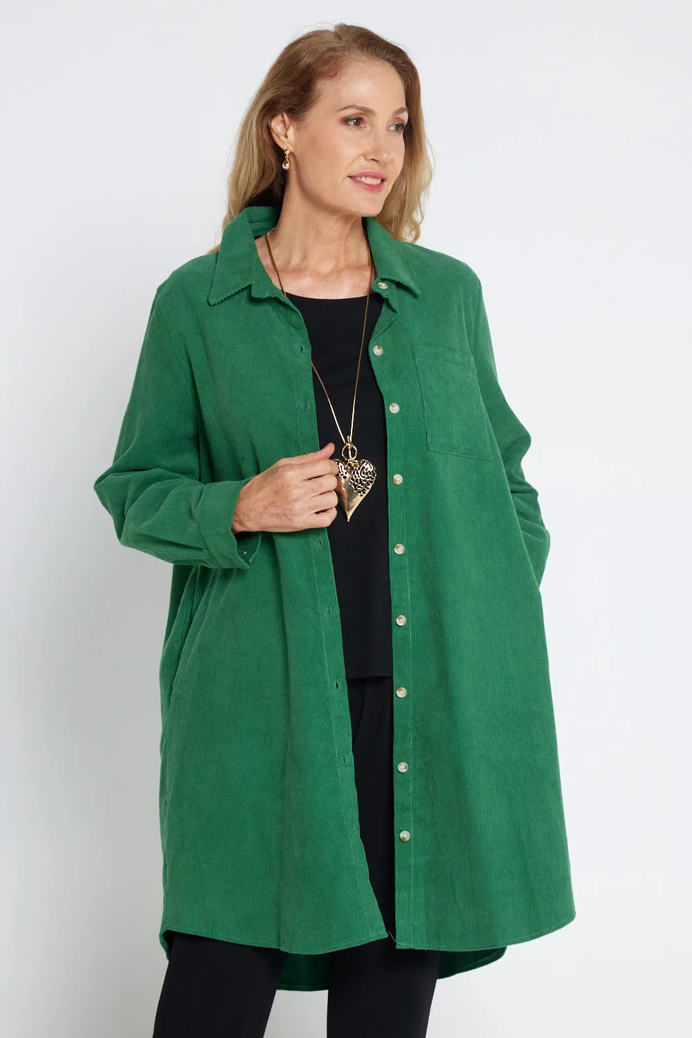 Parvati Corduroy Overshirt - Green