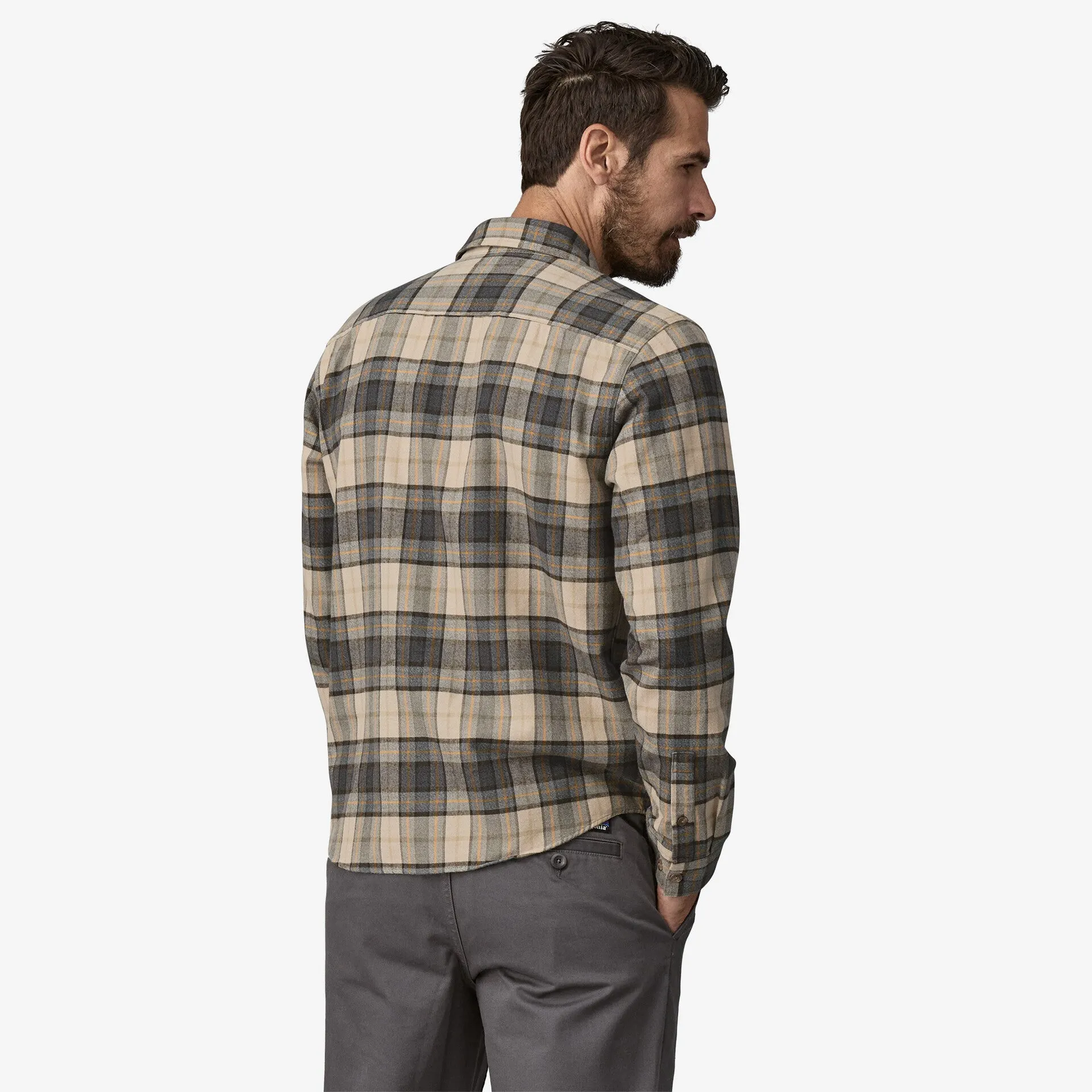 Patagonia Men's Long-Sleeved Lightweight Fjord Flannel Shirt - SPOTTER FORGE GREY