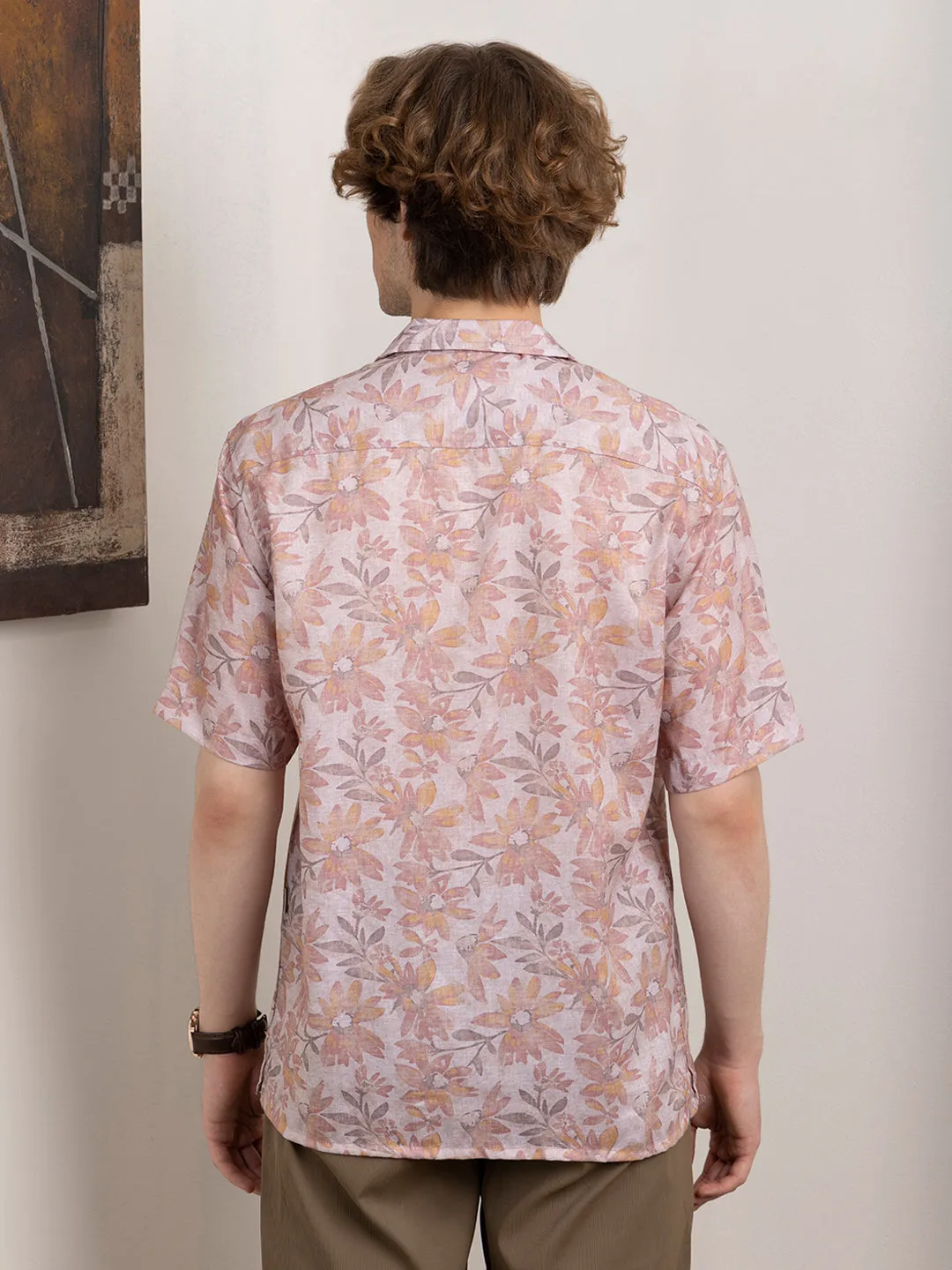 Pink Floral Print Resort Shirt