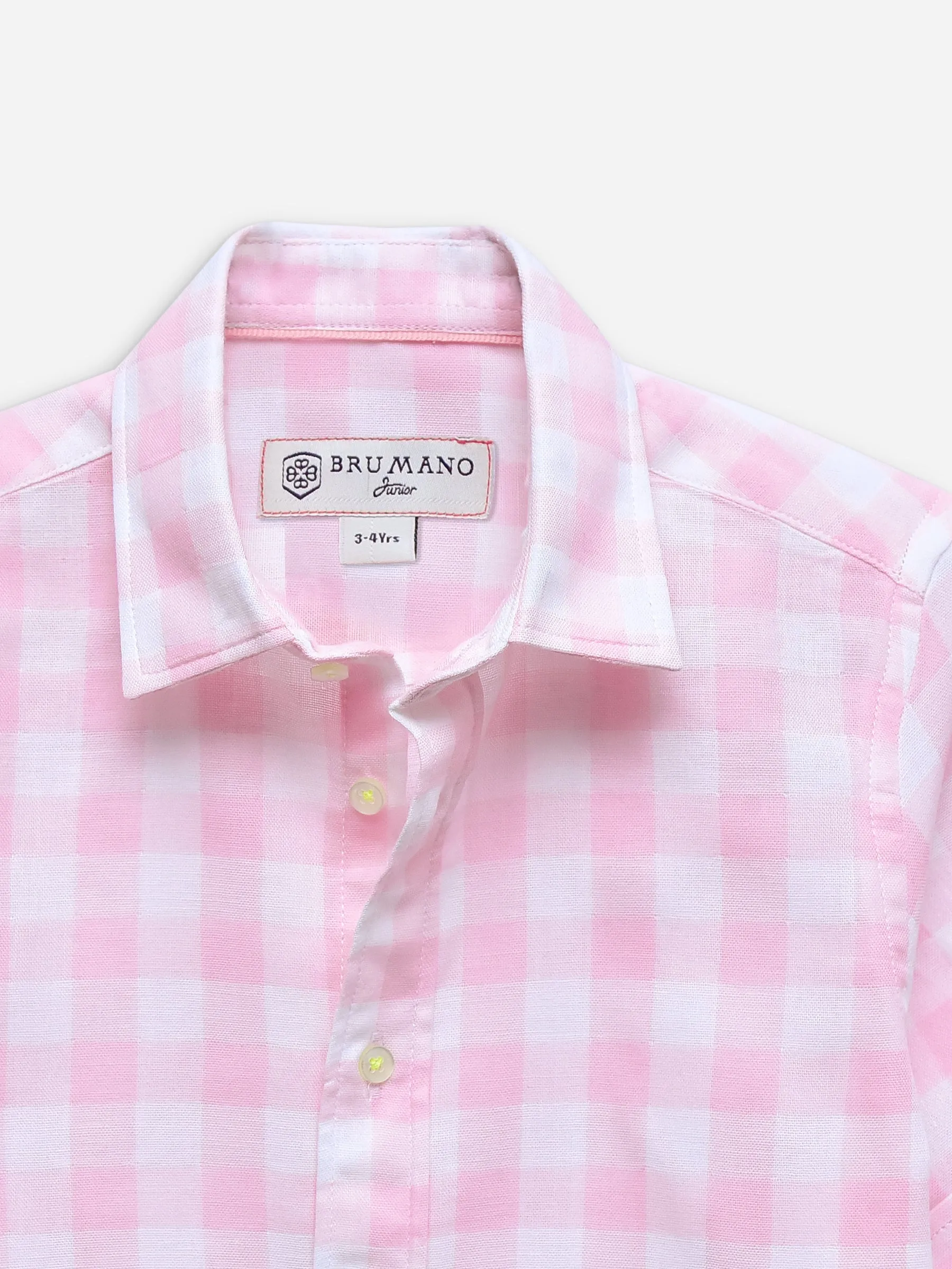 Pink Large Gingham Half Sleeve Casual Shirt