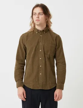 Portuguese Flannel Lobo Shirt (Cord) - Olive Green