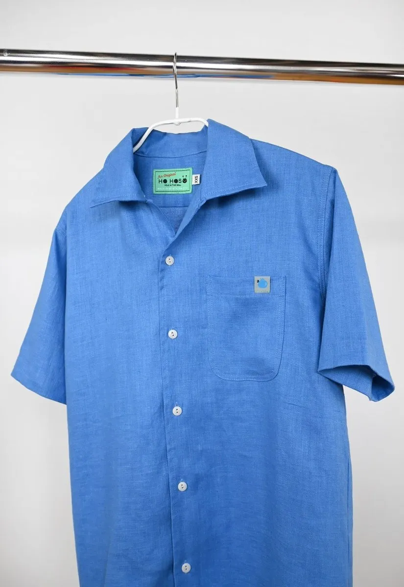 "Tutti Frutti" Linen Shirt - Blueberry