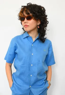 "Tutti Frutti" Linen Shirt - Blueberry