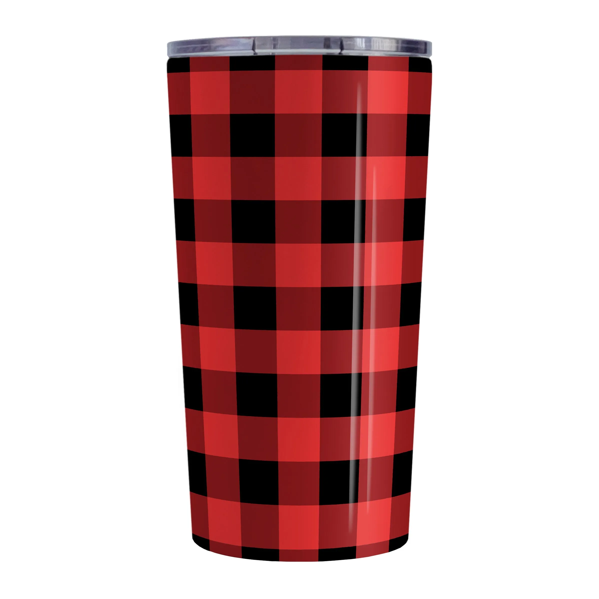 Red and Black Buffalo Plaid Tumbler Cup