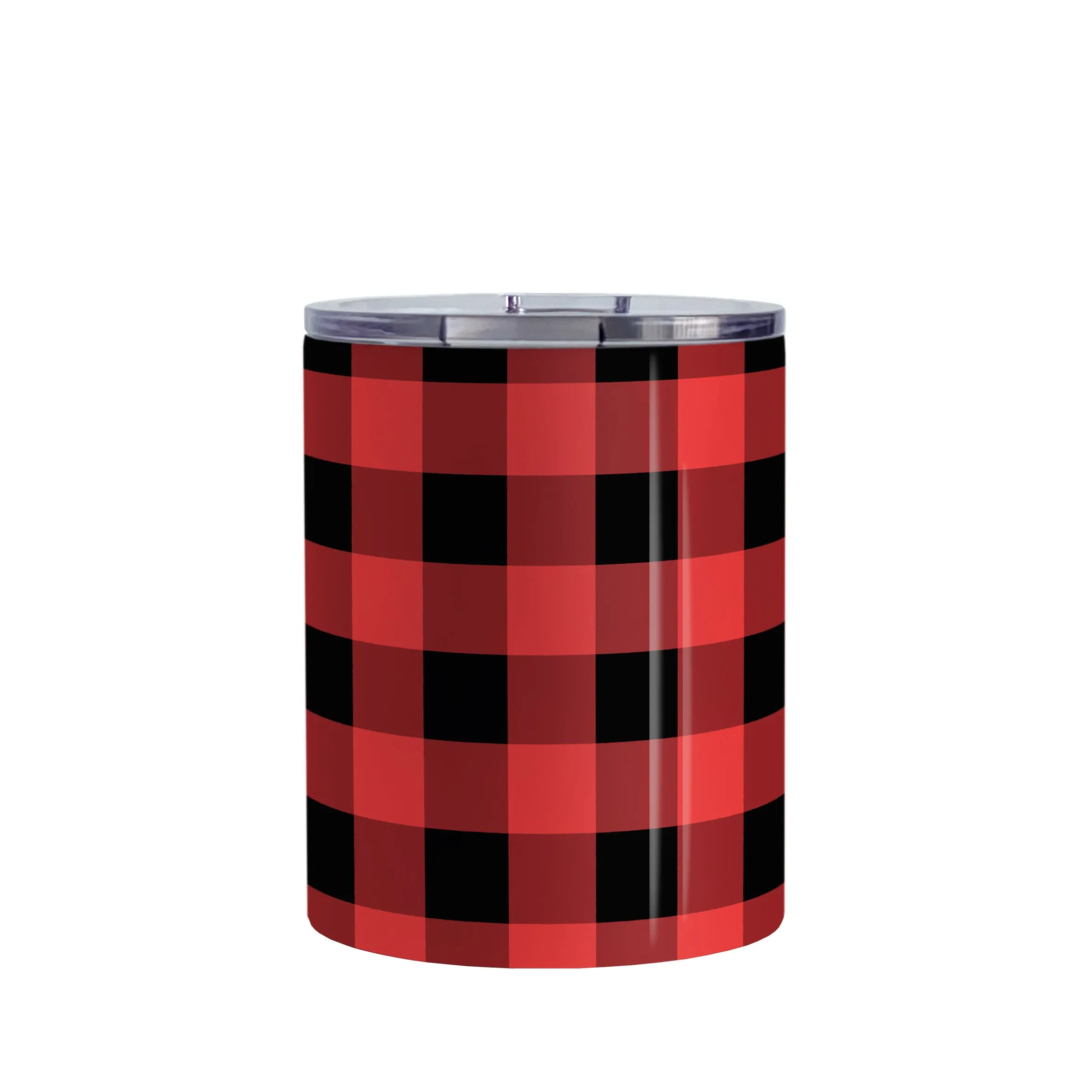 Red and Black Buffalo Plaid Tumbler Cup