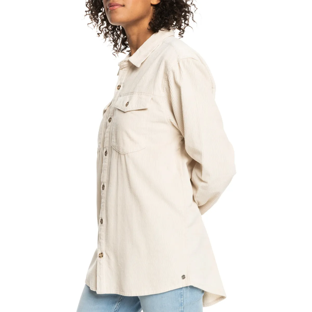 Roxy Women's Let It Go Corduroy Long Sleeve Button-Up Shirt