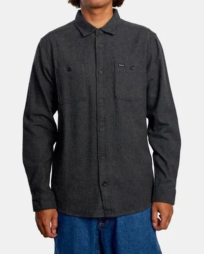 RVCA Harvest Long Sleeve Flannel - Dark Grey