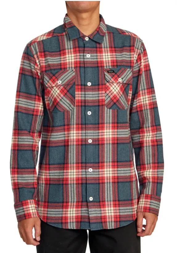 RVCA Mens That'll Work Long Sleeve Flannel Shirt