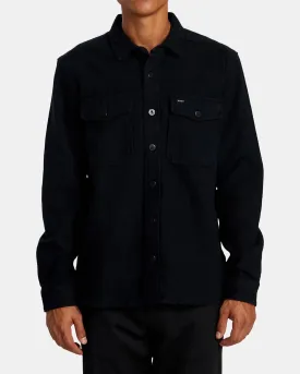 RVCA VA CPO LONG SLEEVE FLANNEL SHIRT - MIDNIGHT