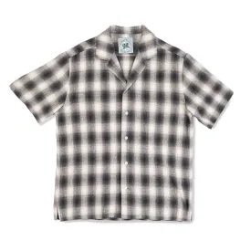 Showa Spring "Flannel" Camp Collar in Japanese Weave - Black/White