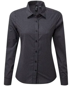 Steel/Black - Women's Maxton check long sleeve shirt