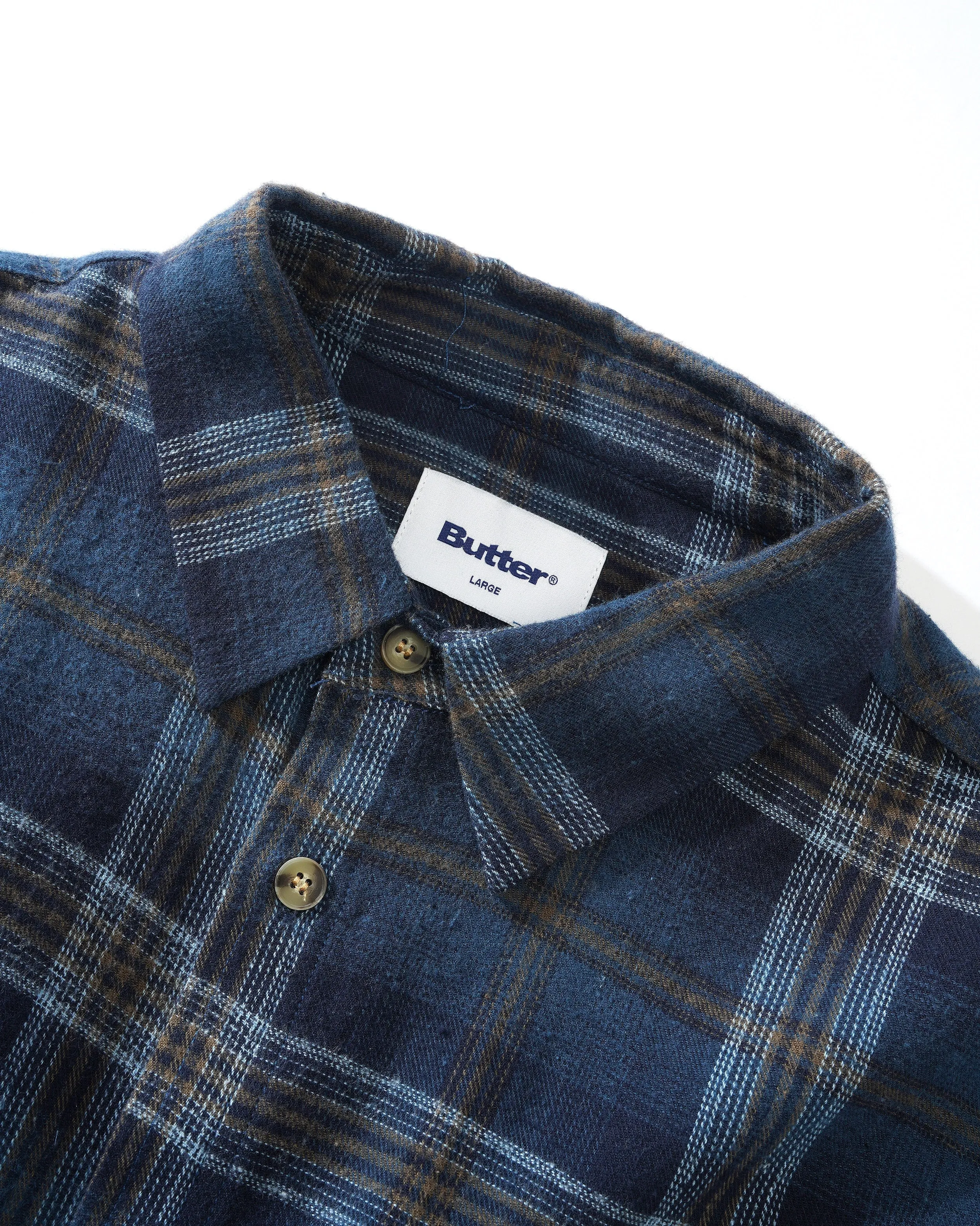 Swirl Plaid Shirt, Navy / White