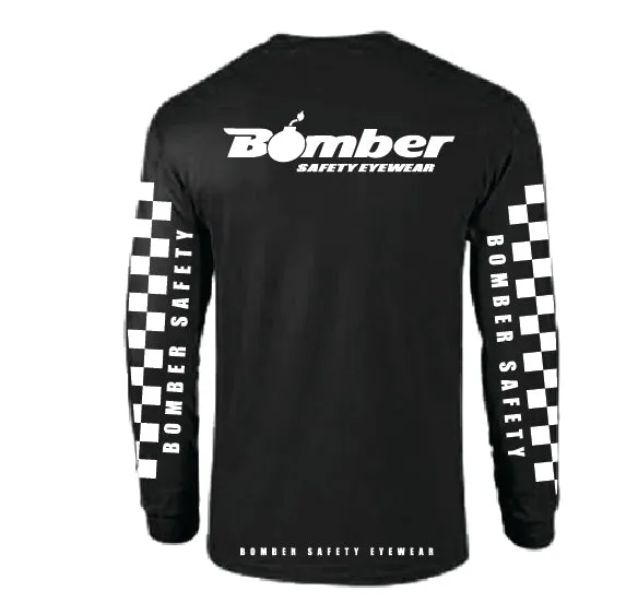 T-SHIRT BLACK CHECKER LONG SLEEVE