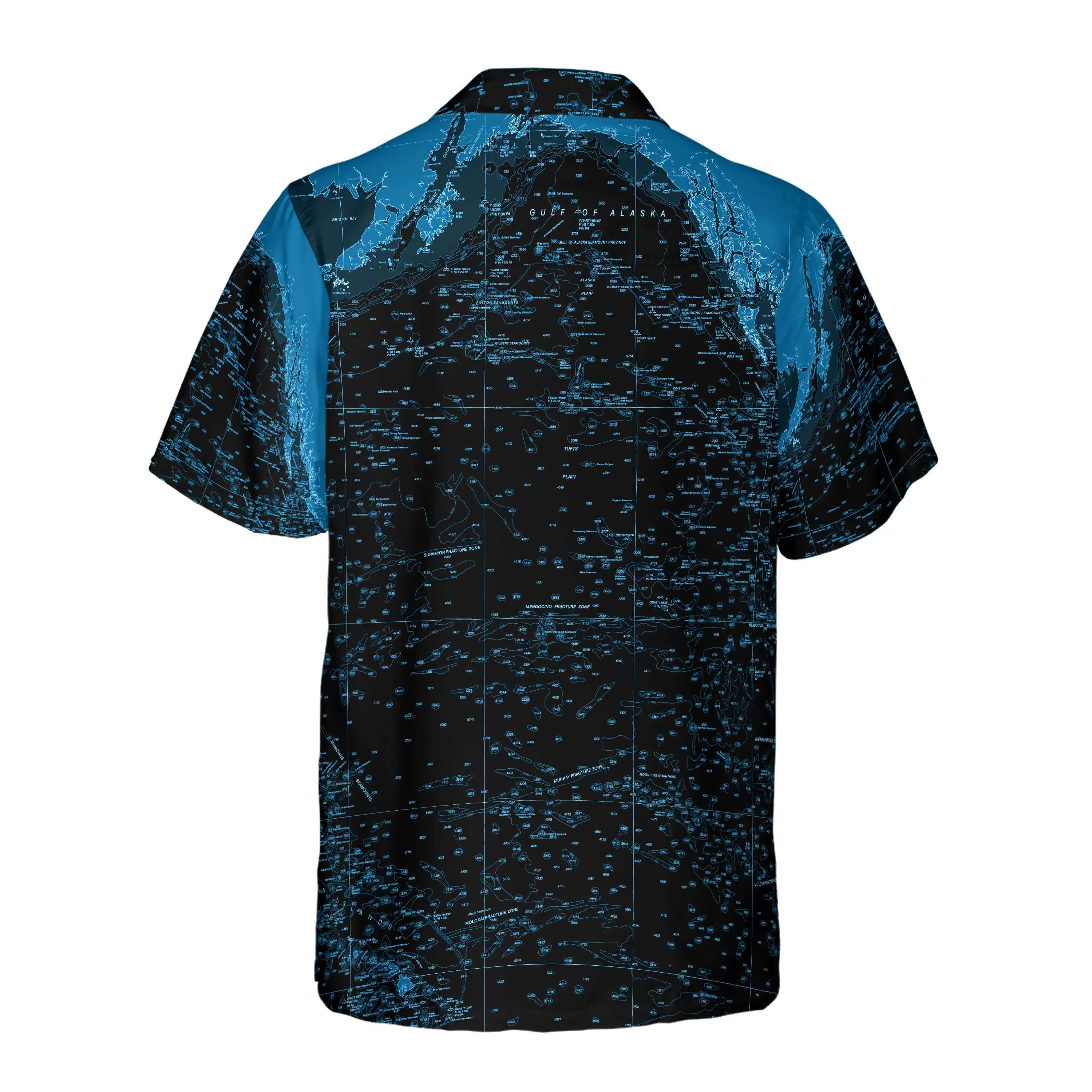 The Blue Night Vision Gulf of Alaska Coconut Button Camp Shirt