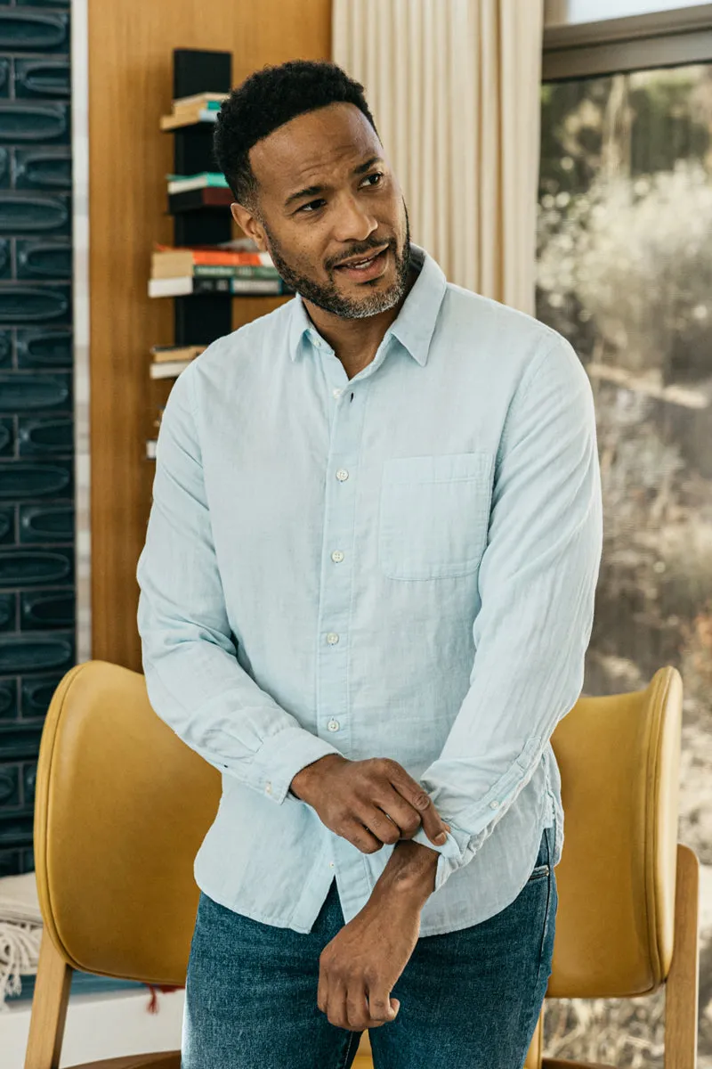 The Ripper Double Gauze Organic Cotton Shirt  - Aqua Blue