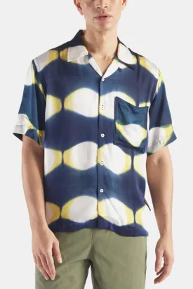 Universal Works Tie Dye Camp Shirt (Navy/Yellow)